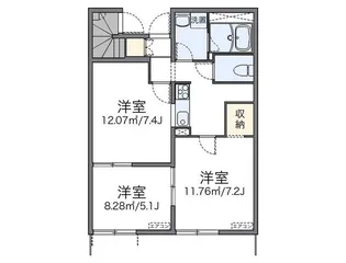 レオパレスウィステリア【1階】の間取り