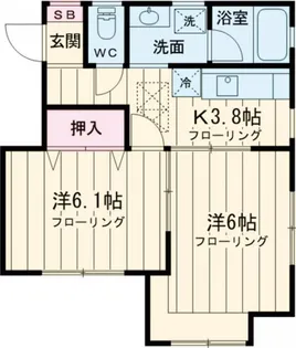 サンハイツ【1階】の間取り