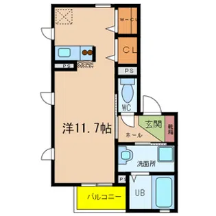 クレセール谷上【2階】の間取り