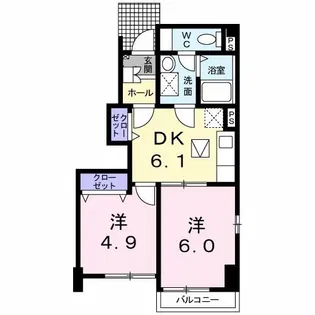 エレガンテI【1階】の間取り
