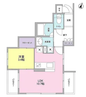 コンフォリア麻布台【1階】の間取り