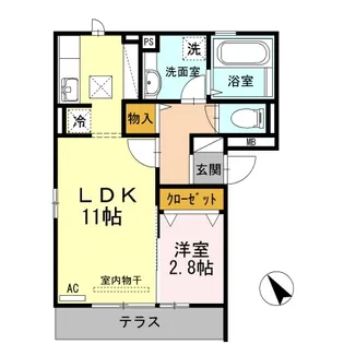 プレンティー引野 B棟【1階】の間取り
