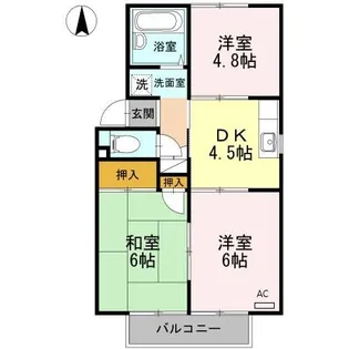 ベルモント平 B棟【2階】の間取り