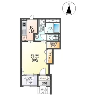 フェリーチェ・ローザII【1階】の間取り