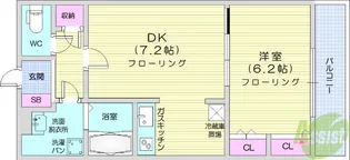 ソレアード小松島2【3階】の間取り