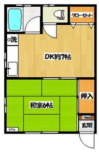 コーポ柳【1階】の間取り