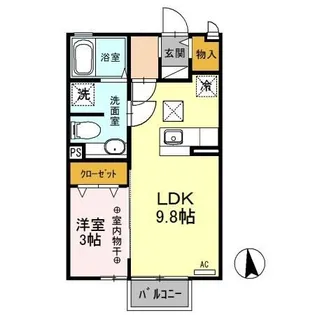 プレーヌ陽東 C【1階】の間取り