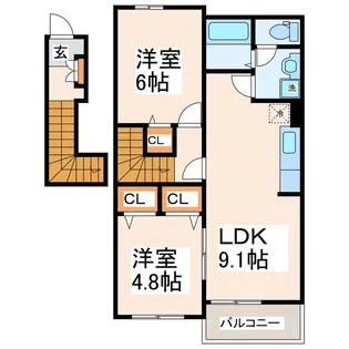 サンシャイン花房【2階】の間取り