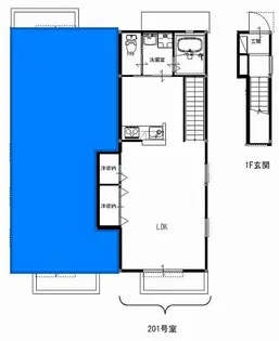 フラッツァ ドゥーズ C (オール電化)【1階】の間取り