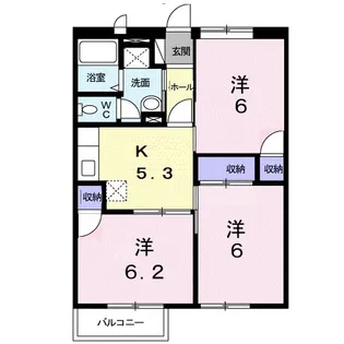 サザンクレセント【2階】の間取り