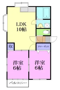 ハッピーハイツA棟【2階】の間取り