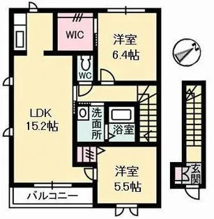 グランドメゾン水呑 B棟【2階】の間取り