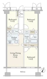 プレジール笹塚【6階】の間取り