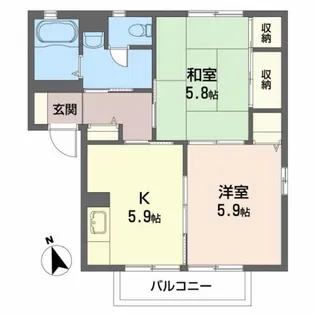 福島県福島市岡部字当木前【アパート】の間取り