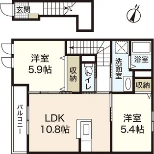 メゾンK・H【2階】の間取り