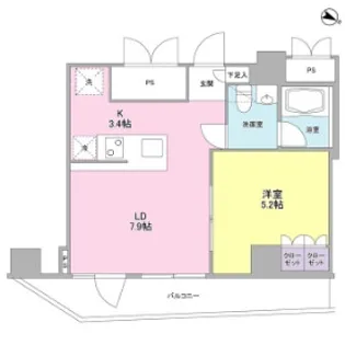 東京都新宿区西新宿5【マンション】の間取り