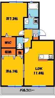 エクセルコートF【2階】の間取り