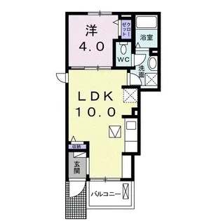 プリート ラフレシール【1階】の間取り
