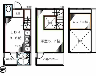 ラグゼナ東高円寺【3階】の間取り