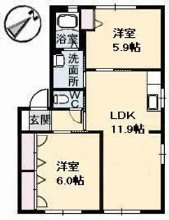 エムアールイー E棟【1階】の間取り