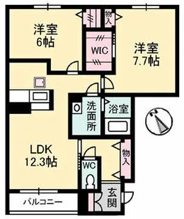 シャーメゾン リラフォート【1階】の間取り