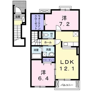 埼玉県北足立郡伊奈町学園3【アパート】の間取り