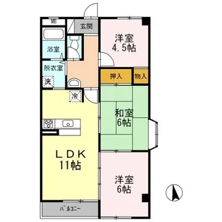 サンブランチコートふるさか【2階】の間取り