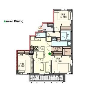 オカバ世田谷深沢ヘーベルメゾン【4階】の間取り