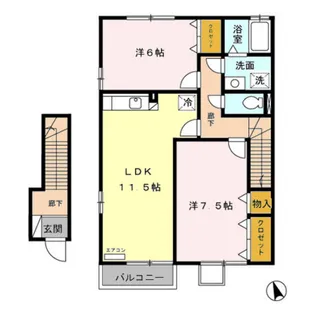 リュエル シャトンB【2階】の間取り