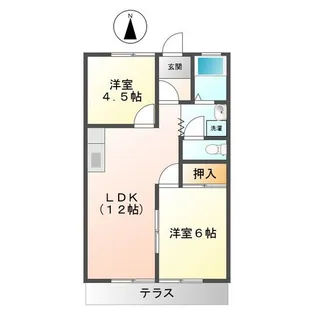 コーポ五反畑【1階】の間取り