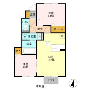 カサヴェールII【1階】の間取り