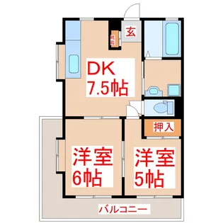 ランドマーク領南【3階】の間取り