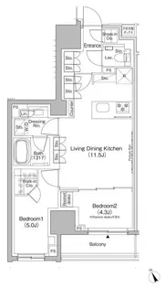 ザ・パークハビオ日本橋茅場町【3階】の間取り