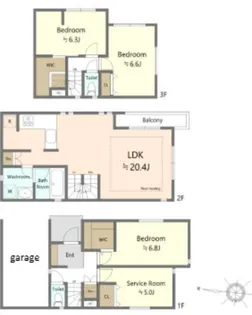 東京都世田谷区奥沢2【一戸建】の間取り