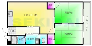 エバーグリーンマンション【4階】の間取り