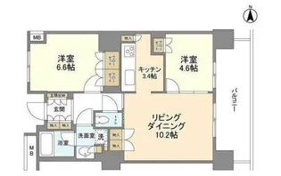 豊洲シエルタワー【18階】の間取り