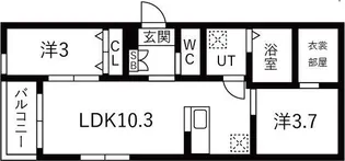 ilusion新瑞橋【2階】の間取り