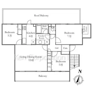 コート目黒東が丘【3階】の間取り