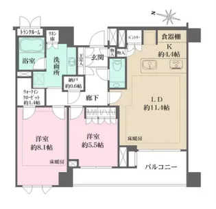 ザ・パークハウス千代田六番町【1階】の間取り