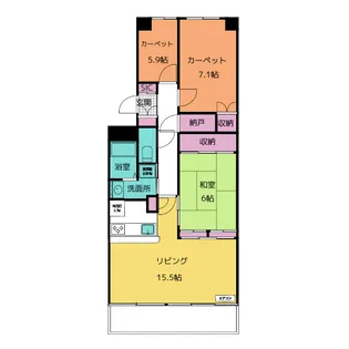 ダイアシティ2000茂庭B1リッヂ【4階】の間取り