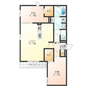 クラシスト東粉浜EAST【1階】の間取り