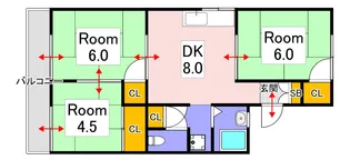 コーポラス中井D棟【2階】の間取り