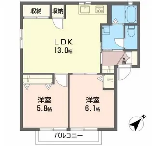 ハイムA.D.21 B棟【1階】の間取り