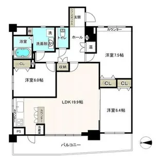 優渾船場【9階】の間取り