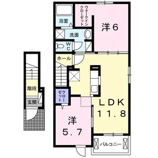 Heart未来 政枝 A【2階】の間取り