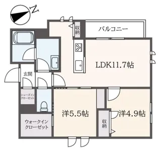 カーサ・フェリーチェ桜上水【3階】の間取り