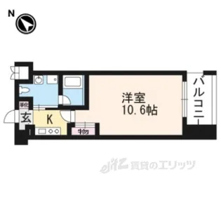 レジディア洛北【3階】の間取り