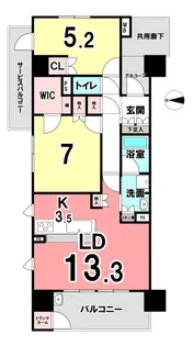 シャリエ安東一丁目【2階】の間取り