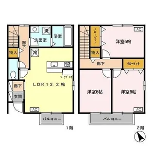 富樫ヴィヴレ Bの間取り