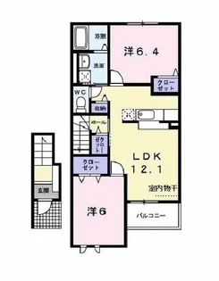 フレッシュヴィラオオクラB【2階】の間取り